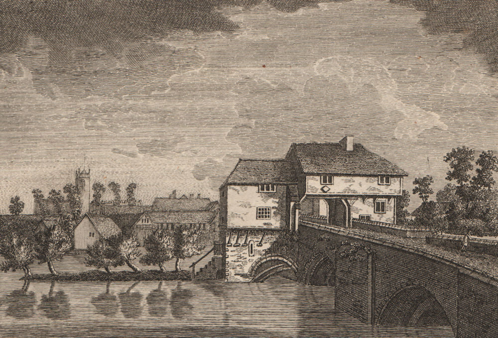 BEDFORD BRIDGE, Bedfordshire. Plate 1. GROSE 1776 old antique print picture